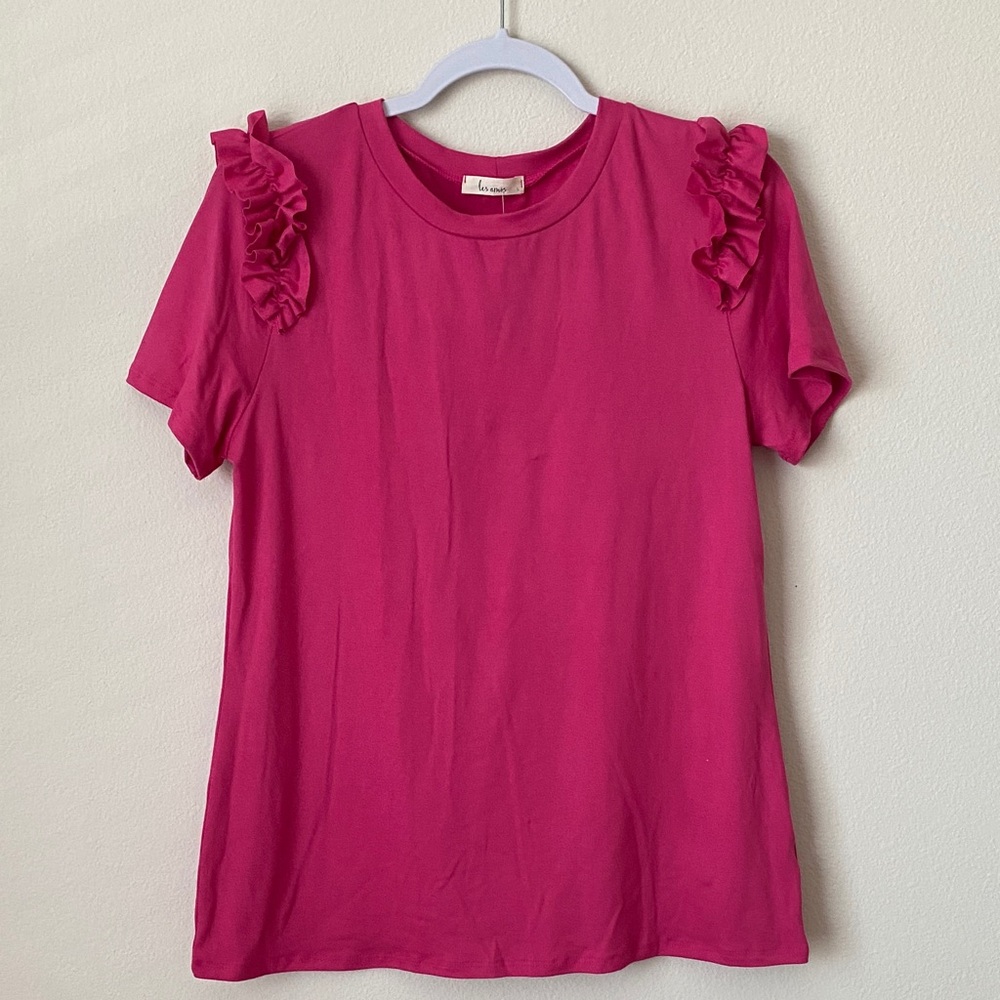 Pink Ruffle Sleeve Top